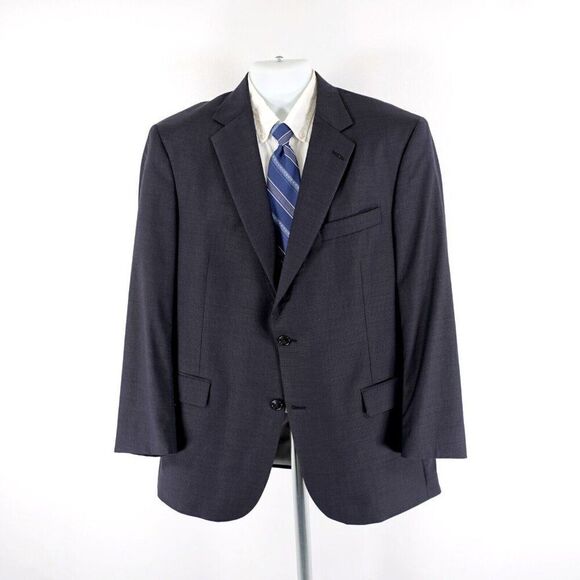 Hart Schaffner Marx 42R Wool Gray Check Suit 39/31 2 Piece 2 Button High Rise Pl - Picture 5 of 16